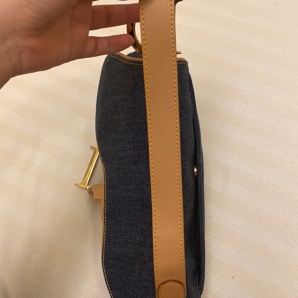 Dior saddle bag vintage in blue jeans with brown strap authentic shoulder bag - Picture 7 of 11